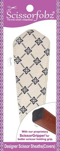 Miniatura 53 de Fundas protectoras para tijeras de diseñador, 4 unidades, tamaño surtido, diseño floral victoriano azul #4-304 Jardín floral victoriano azul