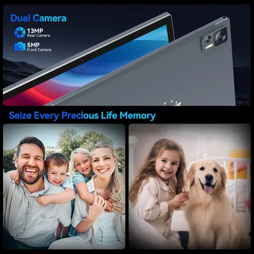 Miniatura 6 de Tableta Android de 10.1 pulgadas, procesador Octa-Core 2026 con almacenamiento de 64 GB, tableta WiFi 6, cámara dual de 13 MP+5MP, tableta 2 en 1