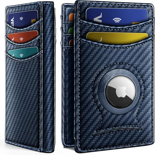 Miniatura 29 de BULLIANT Billetera Airtag para hombre, delgada con clip para dinero, cierre magnético, 12 tarjetas en el bolsillo frontal, bloqueo RFID