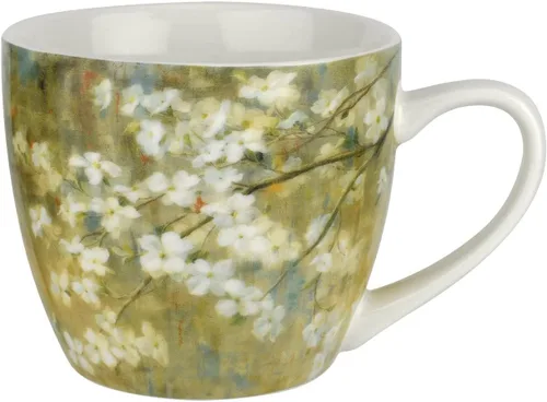 Miniatura 5 de Pimpernel Taza de porcelana de hojas bailarinas de 16 onzas – Taza de café y té con obras de arte inspiradas en la naturaleza, vajilla grande