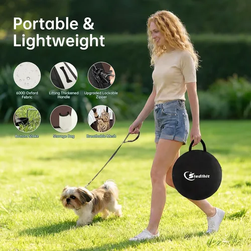 Miniatura 5 de Siedihit Corralito para Perros y Gatos, Corralitos Portátiles para Mascotas y Cachorros para Jaula de Viaje al Aire Libre, Uso Interior Después