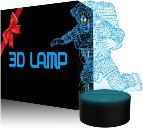 Miniatura 11 de Lámpara de ilusión de avión 3D con luz nocturna de avión con 7 colores cambiantes, control táctil con cable USB, LED, juguete de combate, lámparas