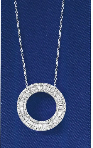 Miniatura 3 de Ross-Simons 1.00 ct. t.w. Diamond Circle Pendant Necklace in Sterling Silver