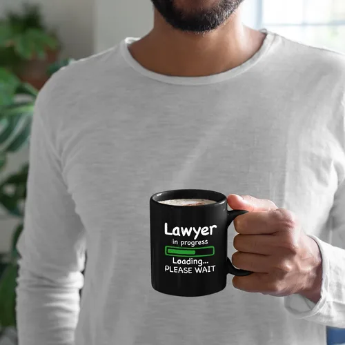 Miniatura 6 de Panvola Lawyer in Progress Loading Law - Regalos de graduación para futuros abogados y abogados, taza de cerámica de 11 onzas, color negro