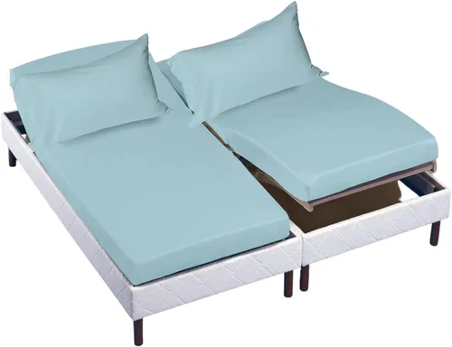 Miniatura 65 de Cottingon Juego de sábanas de 4 piezas de tamaño King con cabezal flexible, sábanas divididas de 34 pulgadas para camas ajustables con números