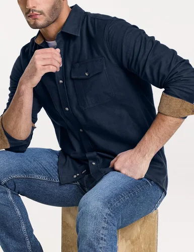 Miniatura 5 de CQR - Camisa de franela de algodón a cuadros con botones y manga larga para hombre, algodón cepillado suave, camisa de estilo informal