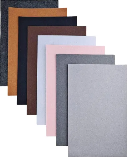 Miniatura 8 de Jtnohx - Fieltro rígido, hojas de fieltro de 2 mm de grosor para manualidades, cuadrados de tela de fieltro dura de 20,3 x 30,5 cm, 8 piezas