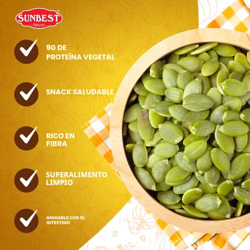 Miniatura 6 de Sunbest Natural Semillas de calabaza crudas, 5 libras, sin sal y sin cáscara, bolsa a granel, pepitas enteras, semillas de calabaza para comer