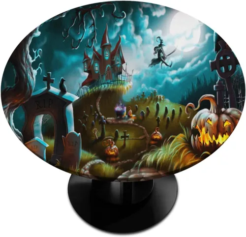 Miniatura 21 de Mantel redondo con diseño de huevos coloridos de Pascua, con borde elástico, impermeable, lavable, para cocina, fiestas, bodas, interiores