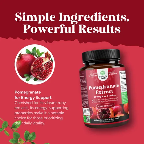 Miniatura 3 de Cápsulas de extracto de granada Suplemento antioxidante – Cápsulas de granada natural para la salud del corazón, apoyo articular y entrenamiento