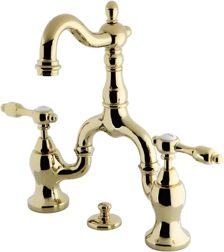 Kingston Brass KS7972TAL Tudor Bridge - Grifo de baño, latón pulido, 10.75 x 8 x 2.13 pulgadas