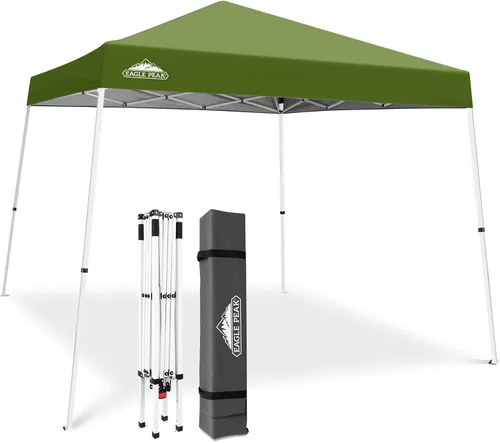 Miniatura 22 de Eagle Peak - Pérgola plegable (10.0 x 10.0 pies), patas inclinadas, de tela, para exteriores, fácil de montar, Negro