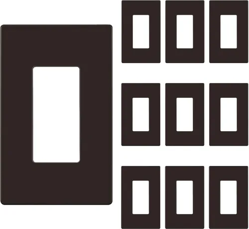 Miniatura 31 de ENERLITES Placas Decorativas de Pared sin Tornillos Cubiertas de Tomacorrientes Seguras para Niños, Tamaño 2-Gang 4.68" H x 4.73" L, Policarbonato