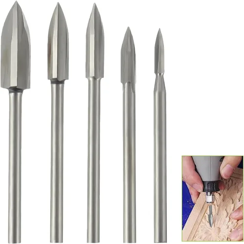 Herramientas de tallado de madera para herramienta HSS rotativa, vástago de 1/8 pulgadas, herramienta universal para tallar bricolaje, perforación,