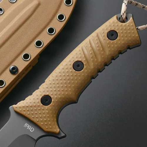 Miniatura 5 de Gtkii GTK2 Cuchillo de hoja fija AUS-10 Hoja de acero Mango de fibra de vidrio de nailon Cuchillo de herramienta EDC de espiga completa para acampar