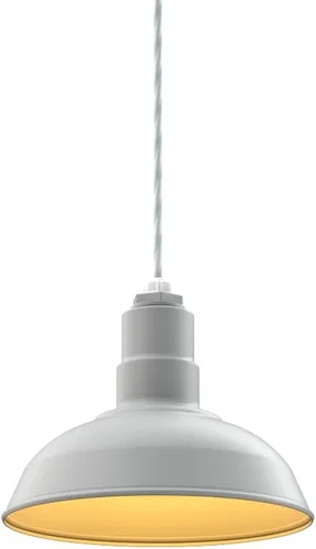 Miniatura 84 de Steel Lighting Co. El Segundo - Lámpara de granero Colgante montado en el techo Domo de 12 pulgadas Vástago de 12 pulgadas Luz de acero
