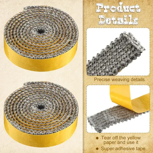 Miniatura 3 de 4 rollos de juntas de repuesto para estufa de leña autoadhesivas, 4/5 pulgadas de ancho x total de 220 pulgadas de largo, junta de chimenea gris
