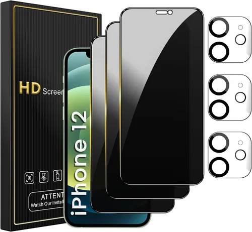 Miniatura 11 de Romkasi Paquete de 3 protectores de pantalla de privacidad para iPhone 11 de 6.1 pulgadas con 3 protectores de lente de cámara, película de vidrio