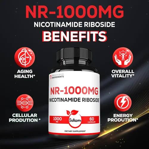 Miniatura 5 de Satoomi NAD nicotinamida ribósido - Suplemento NR 1000mg - 60 unidades durante 30 días