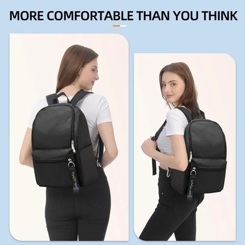 Miniatura 9 de OMOUBOI Mochilas casuales Superbreak Mochila para laptop de 14 pulgadas para mujeres y hombres Apta para turismo y negocios (Negro)