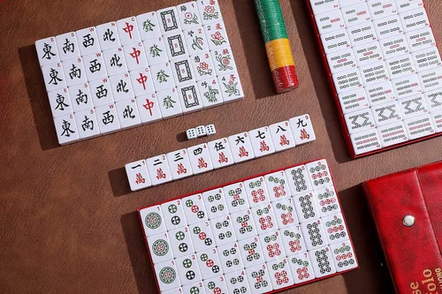 Miniatura 5 de Mose Cafolo Juego de Mahjong Chino Profesional, 146 Fichas Numeradas de Gran Tamaño con Estuche de Viaje Portátil, Juego Completo de Fichas