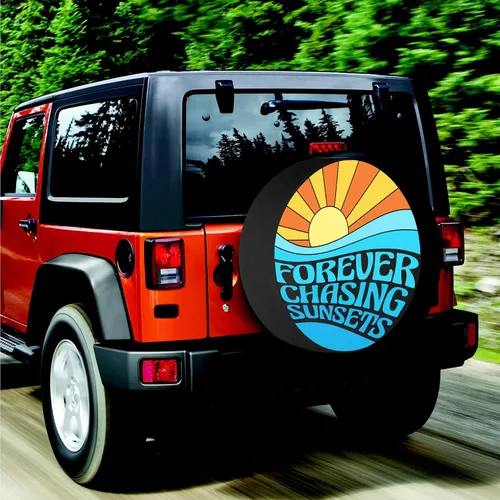 Miniatura 6 de Funda de neumático de repuesto Forever Chasing Sunsets, accesorios de camping para neumáticos de repuesto resistentes a la intemperie, a prueba