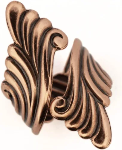 Miniatura 7 de Anillo de desplazamiento de cobre, anillo de derivación de cobre sólido, joyería de cobre puro ajustable