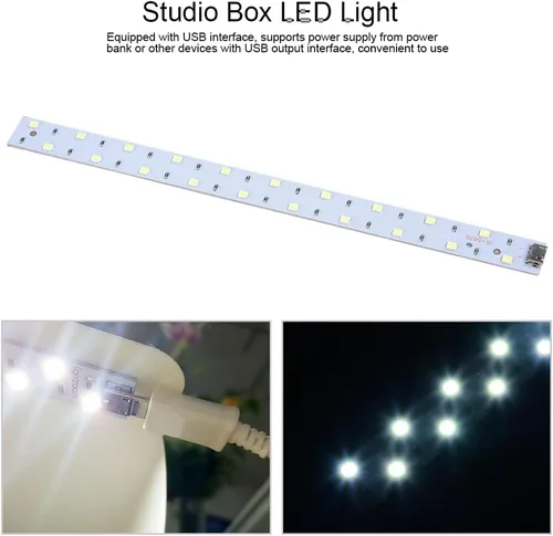 Miniatura 5 de Studio Box Luz LED, 6400K Mini Photo Tent Light, tira de luz plegable alimentada por USB para tienda de fotografía, 7.9 in