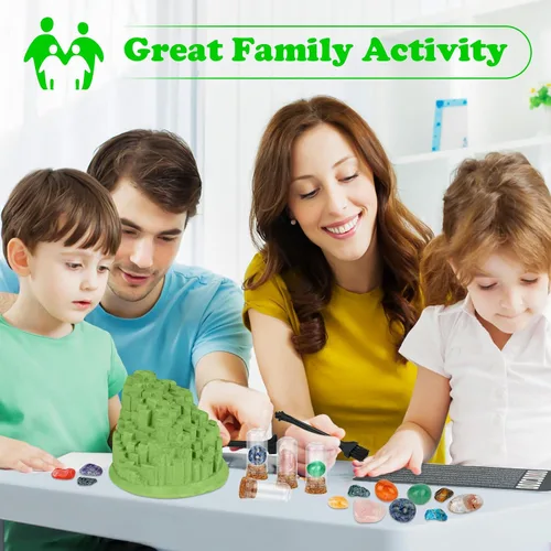 Miniatura 3 de Kit de excavación de piedras preciosas (forma única), gran kit de ciencia STEM para niños, excava tus propias 12 piedras preciosas reales, juguetes