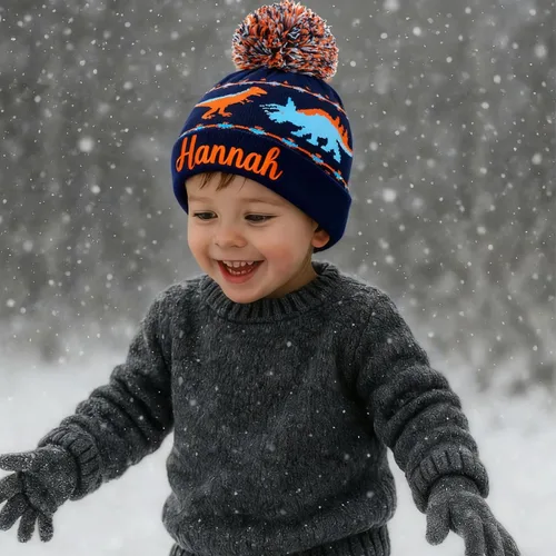 Miniatura 2 de Gorros personalizados de dinosaurio para bebé, sombrero personalizado para niños, sombrero bordado con nombre para niño y niña