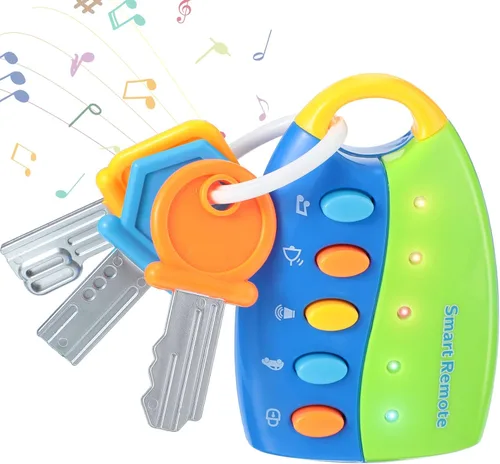 Skylety Juguete musical inteligente remoto de la llave del coche con sonido y luces Juguetes musicales divertidos y educativos para el juego de Azul