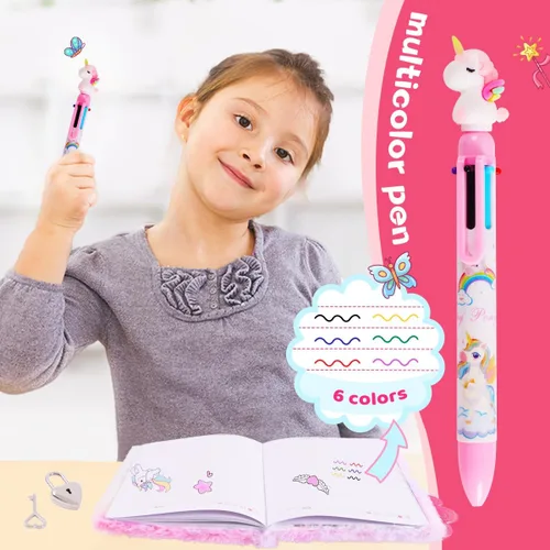 Miniatura 4 de Axolotl Diario para Niñas con cerradura y llaves, Diario de Niños Cuaderno Escolar de Viaje Juego de Regalo para Escribir y Dibujar, Bolígrafo
