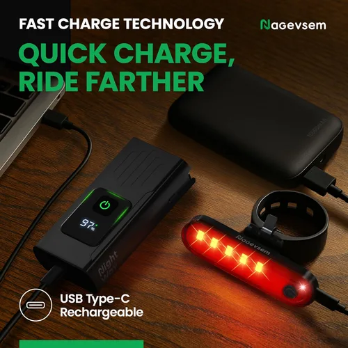 Miniatura 5 de Bike Lights Front and Back for Night Riding, USB-C Rechargeable Bicycle Headlight and Taillight Set, Waterproof, 12+6 Modes, Powerful Front and Rear
