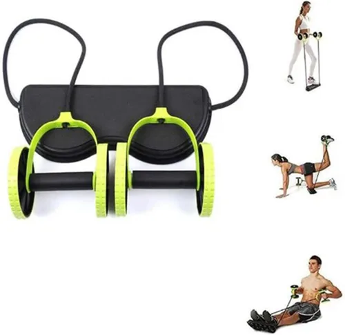 Miniatura 4 de Rueda de rodillo abdominal con bandas de resistencia y rodillera, entrenador abdominal para entrenamientos en casa o gimnasio, esculpe abdominales