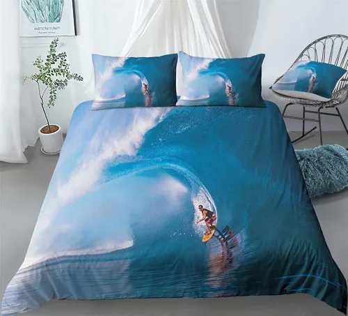INDREAM Juego de ropa de cama de 3/4 piezas con funda de edredón para decoración de dormitorio, tamaño individual/matrimonial/Queen/King (1 funda de
