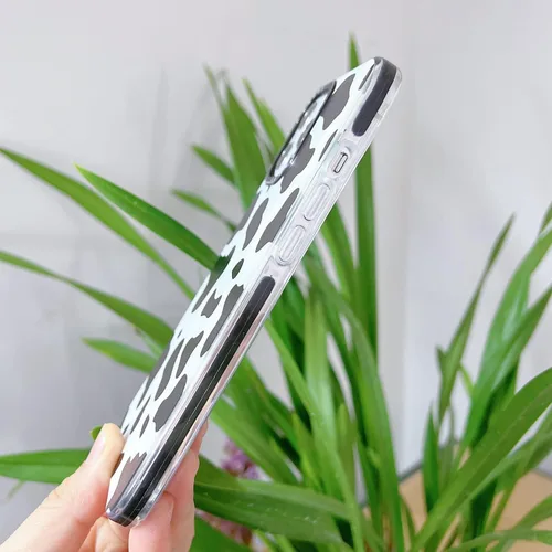Miniatura 5 de Abbery Diseñado para iPhone 8 Plus/7 Plus/6 Plus/6S Plus Funda transparente con estampado de vaca, linda funda protectora de silicona TPU