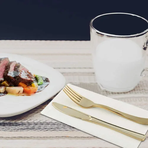 Miniatura 5 de Vplus Paquete de 200 unidades de toallas de invitados de calidad premium desechables, servilletas de cena suaves y absorbentes, servilletas