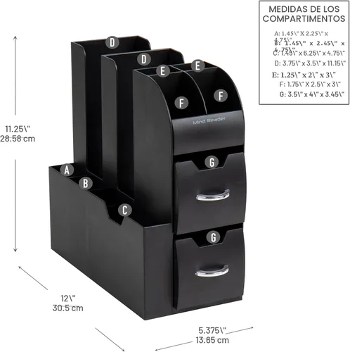 Miniatura 3 de Mind Reader caja organizador de café, 6, Negro