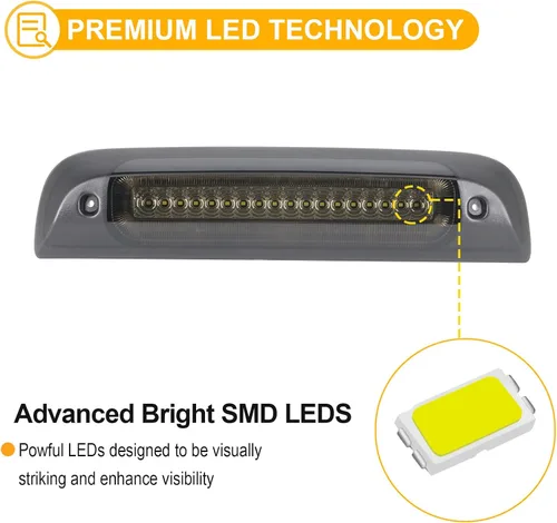 Miniatura 2 de R&F Auto Tercera luz de freno LED de repuesto para Silverado Sierra1500 2500HD 3500HD 2014-2019, luz estroboscópica de carga de techo, lámpara