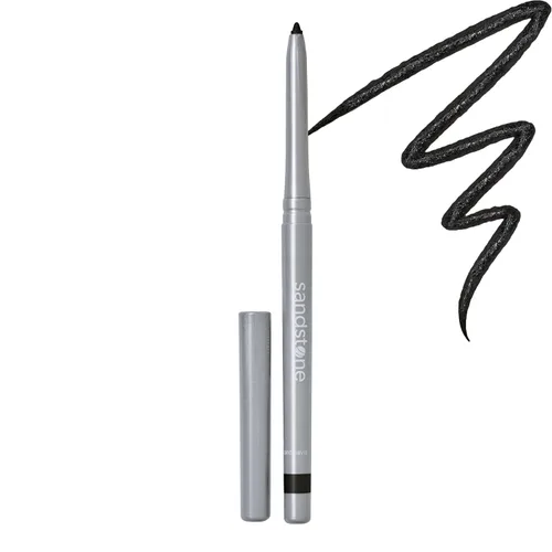 Sandstone Scandinavia Lápiz delineador de ojos metálico hipoalergénico impermeable – Negro – Sin fragancia, vegano – Delineador de ojos a prueba de