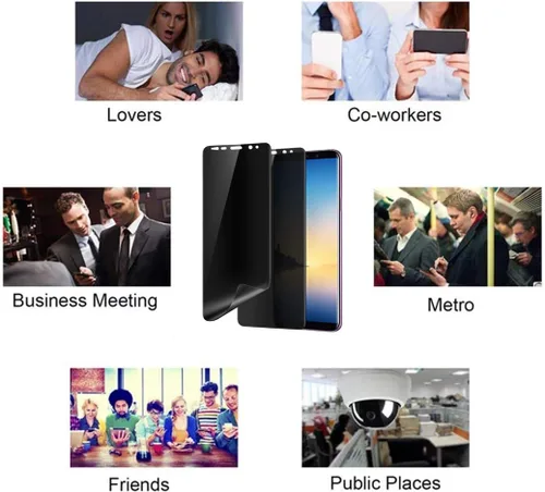 Miniatura 4 de Protector de pantalla de privacidad para Galaxy Note 8, película flexible autoreparable con cobertura adhesiva completa, compatible con fundas