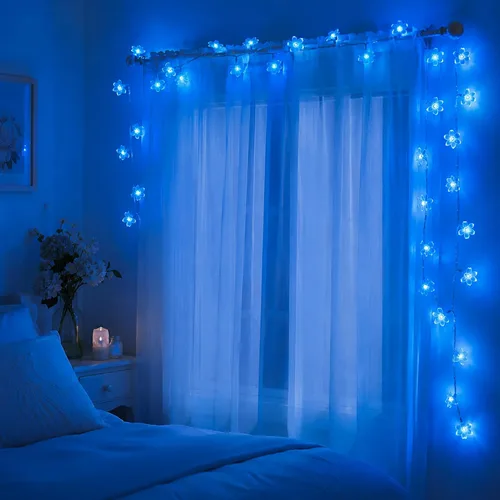 Miniatura 6 de FULLBELL Tira de luces rojas para interiores, 8 modos de luces de Navidad enchufables para dormitorio, 33 pies, 100 LED al aire libre
