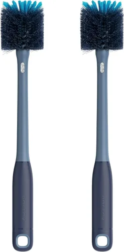 Miniatura 13 de ROSEOK 2 in 1 Long Handle Bottle Brush with Straw Brush for Cleaning Glass, Sports Bottle, Coffee Mug, Black, 1 Pack
