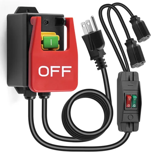 Miniatura 11 de Interruptor monofásico de encendido/apagado de 110 V, interruptor de mesa Ortis Router con señal de parada grande, fácil contacto para apagado