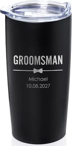 Lifetime Creations Vaso de boda personalizado grabado de 20 onzas – Padrinos de boda personalizados, padrinos de boda, padrino, despedida de