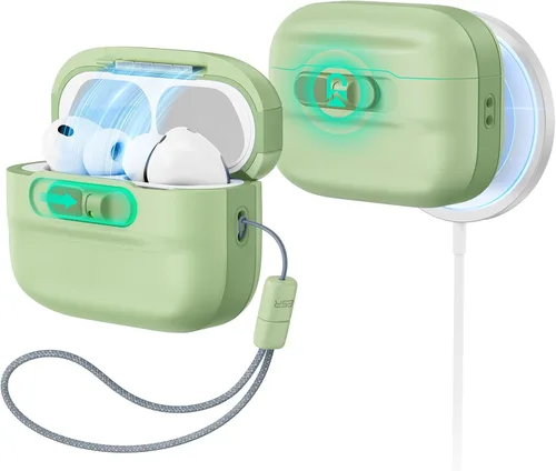 Miniatura 17 de ESR Funda para AirPods Pro (2023/2022/2019, 2ª/1ª generación), compatible con Airpods Pro 2 (cable USB-C/Lightning), listo para MagSafe, bloqueo