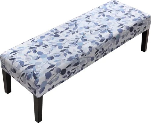 Miniatura 26 de Fuloon - Funda elástica de jacquard para banco de comedor, antipolvo, desmontable, funda para banco lavable, protector de cojín de asiento para Beige