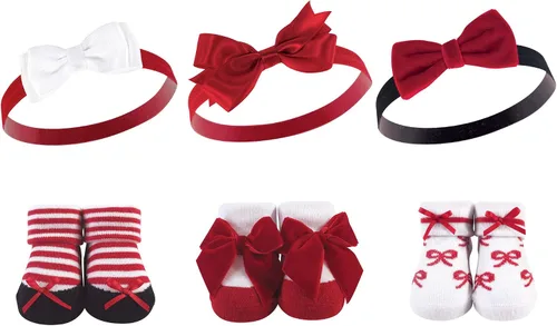 Miniatura 33 de Hudson Baby Conjunto de regalo de diadema y calcetines para niña Flor azul marino rosa