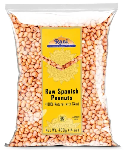 Miniatura 18 de Cacahuetes Rani, enteros crudos con piel (sin cocer, sin sal) 80 onzas (5 libras) 5.0 lbs a granel ~ Todo natural Vegano Kosher Apto