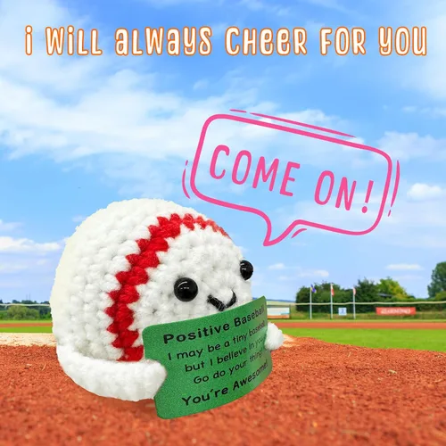 Miniatura 3 de Divertido mini regalo de béisbol de ganchillo para los amantes del béisbol, regalos de cumpleaños para hombres, mujeres, jugadores de béisbol, apoyo